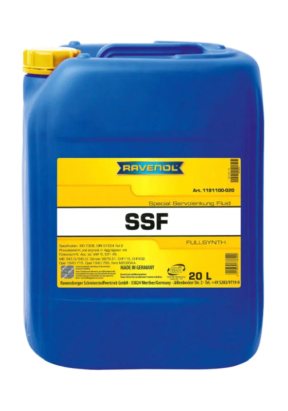 Ilustracja SSF FLUID 20L RAV RAVENOL OLEJ WSPOMAGANIE SSF FLUID 20L